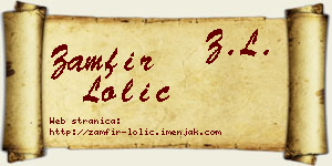 Zamfir Lolić vizit kartica